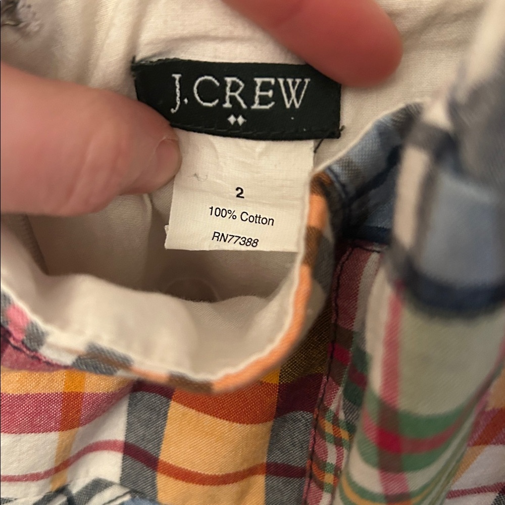 J. Crew Multicolor Plaid Cotton Halter Dress - Picture 2 of 3